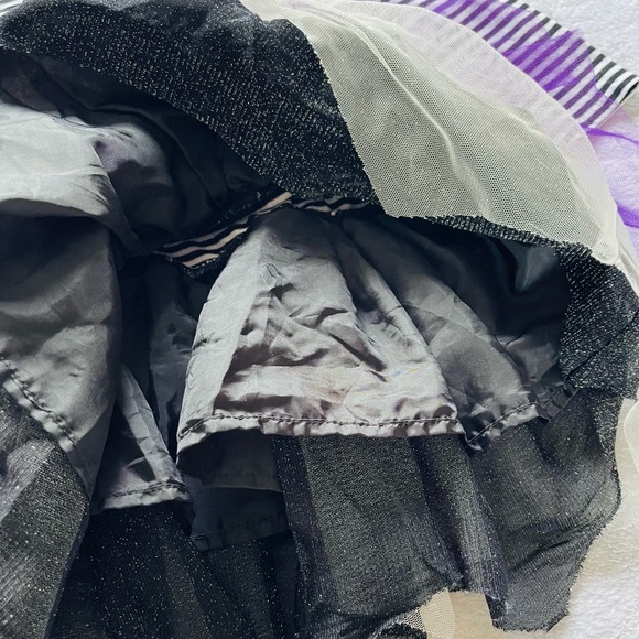 Emily Rose Black White Striped Pumpkin Tiered Tutu Halloween Dress, Girls 2T - Picture 4 of 9